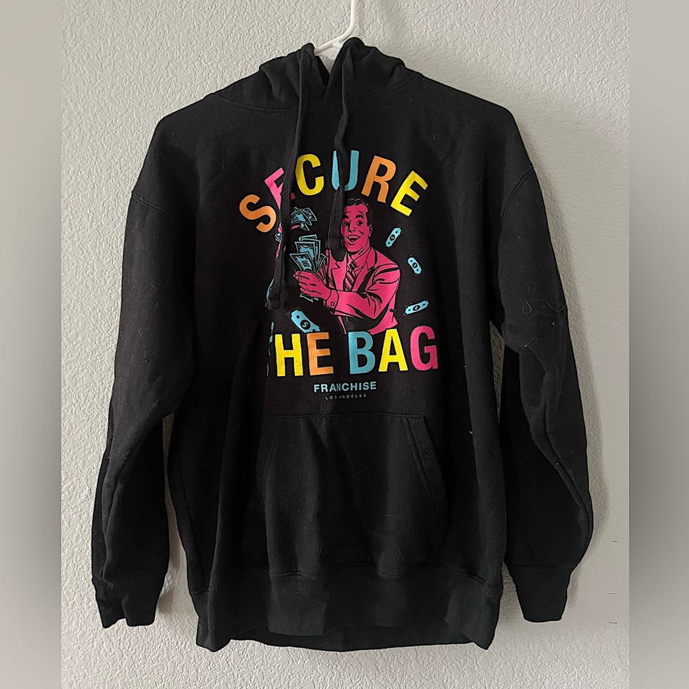 Mens Franchise Med Black “Secure The Bag” sweatshirt